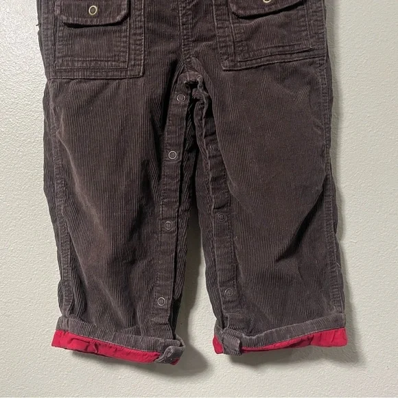 Y2K Vintage Dark Brown Corduroy Gymboree Overalls size 3T - Picture 5 of 9
